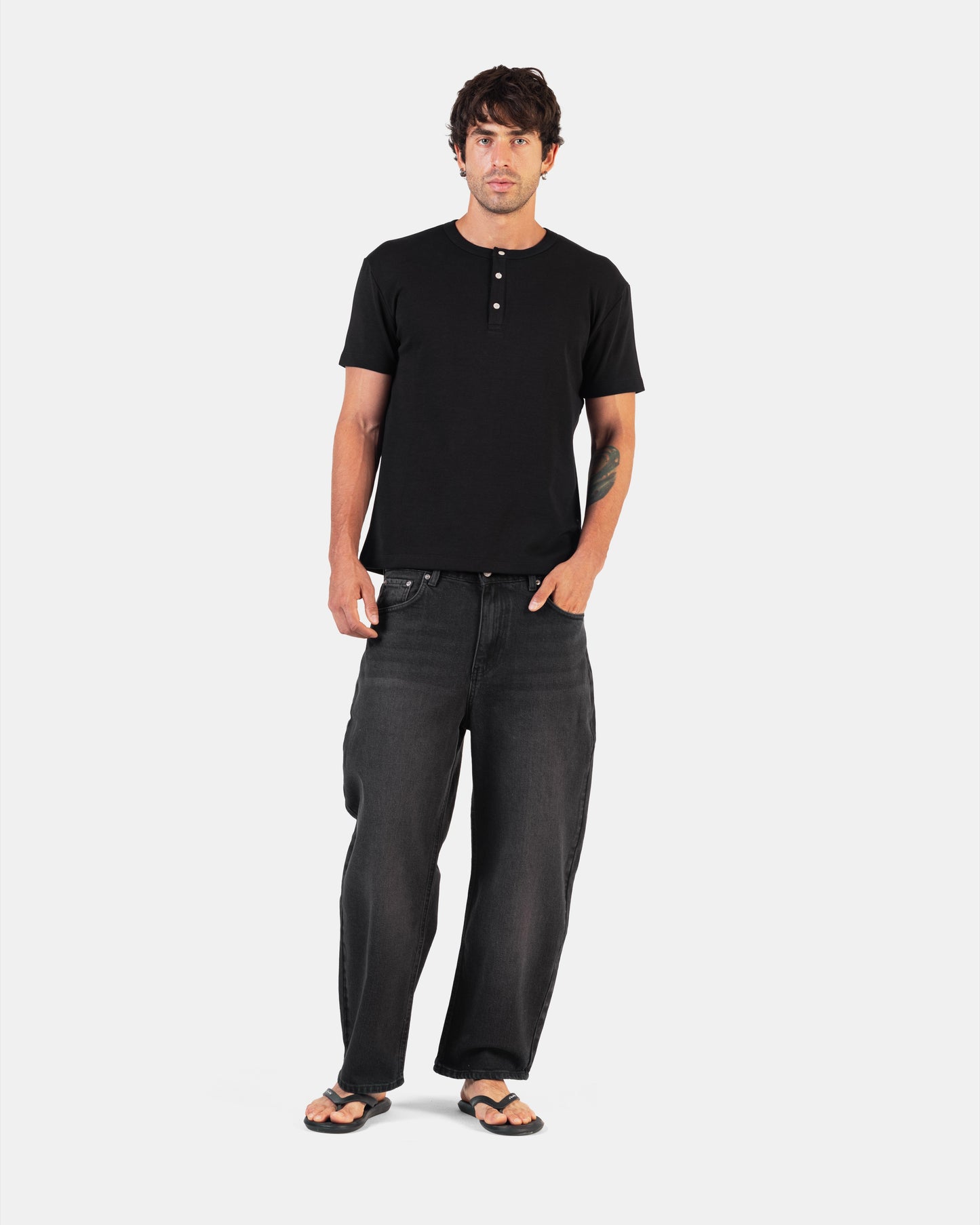 Cropped Balloon Denim