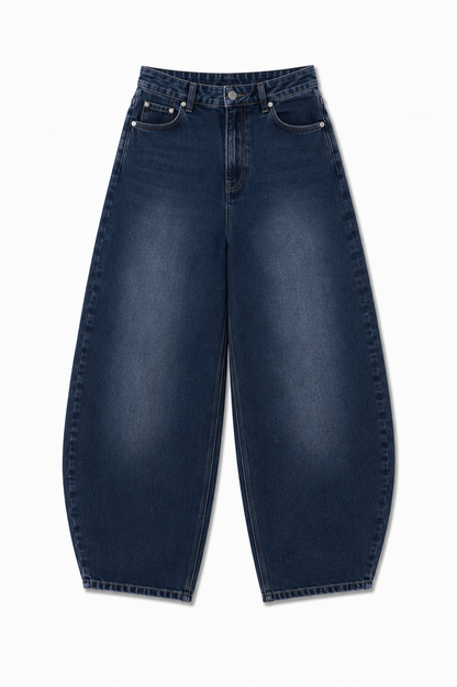 Cropped Balloon Denim